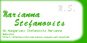 marianna stefanovits business card